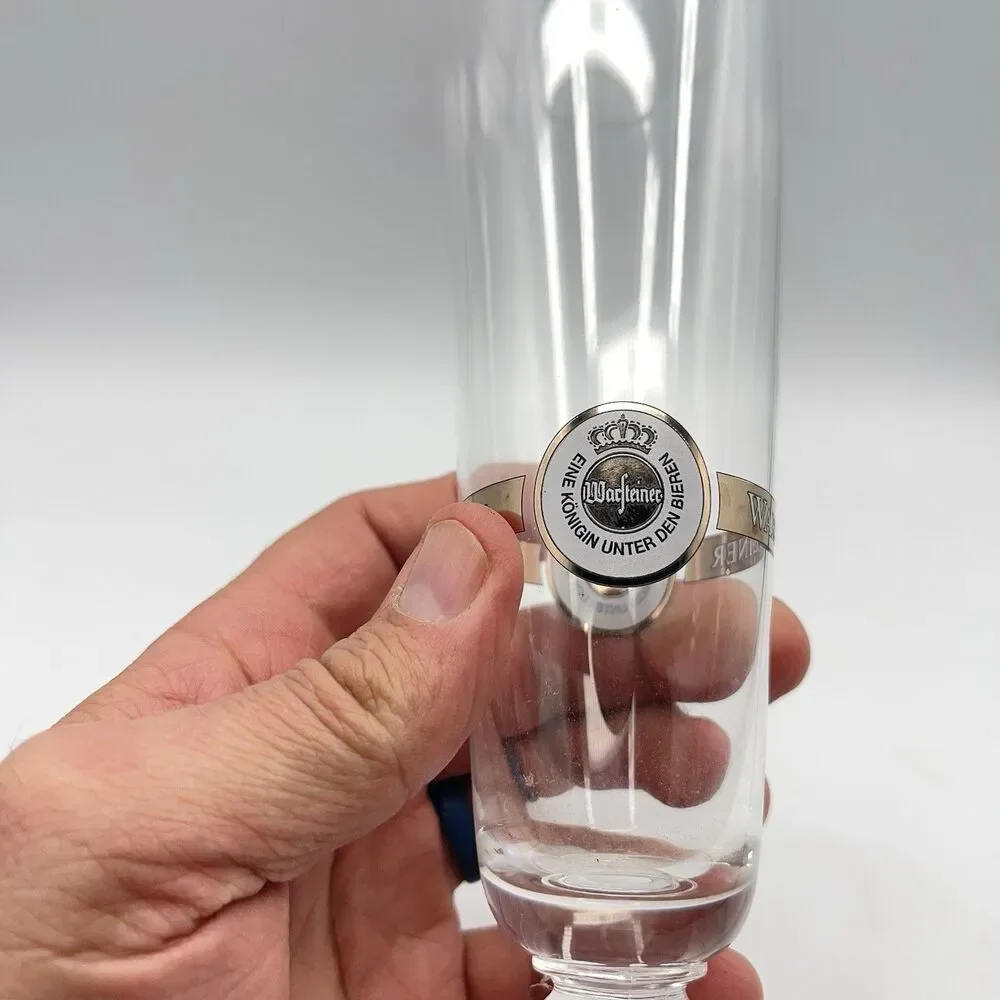 Vintage German Warsteiner .4L Beer Glass with Gold Rim